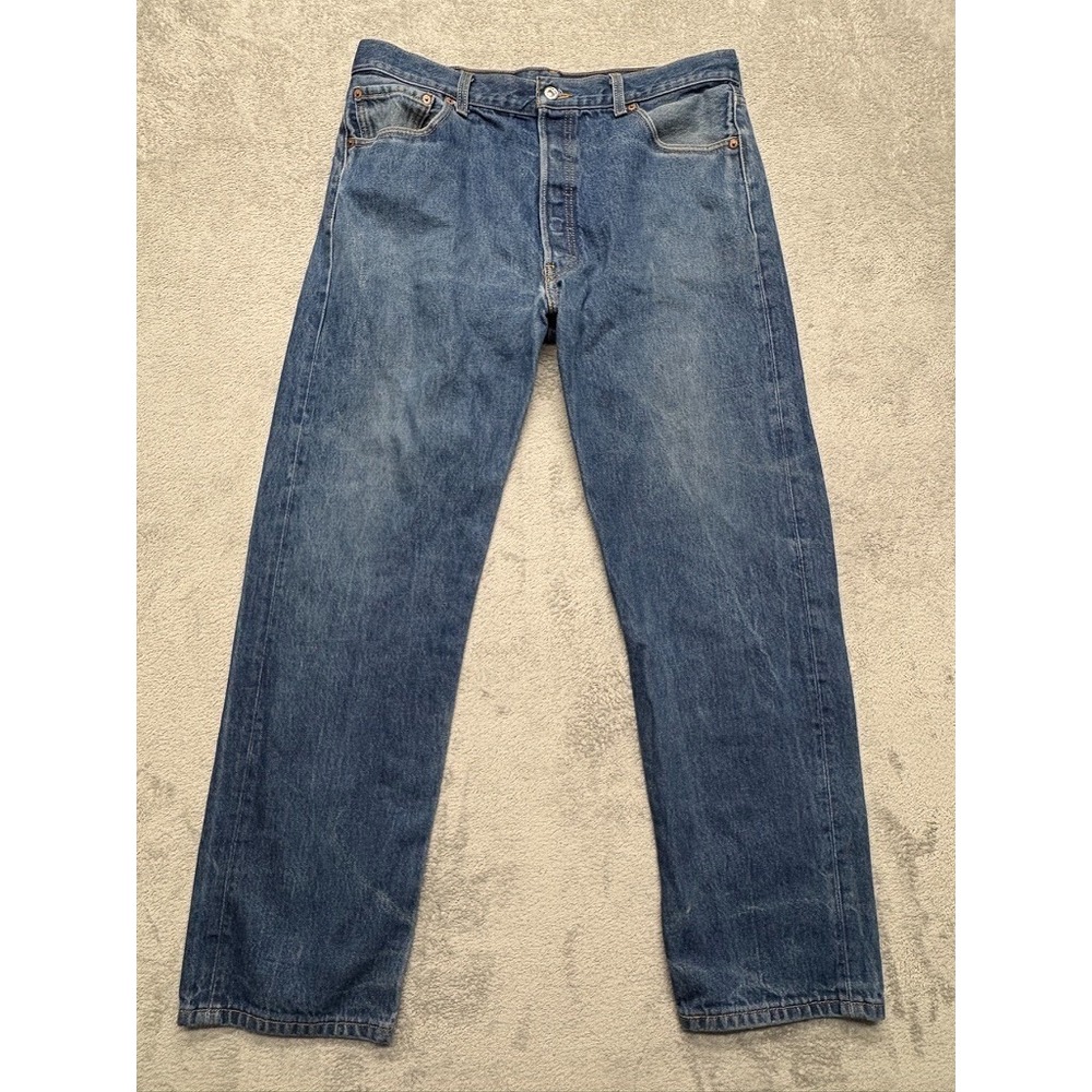 Levi's 501‎ Straight Leg Button Fly Jeans Mens Blue Measured 36x30 Denim